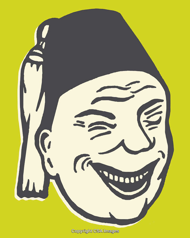 Retro Style Smiling Face Illustration with Bright Colors and Graphic Charm