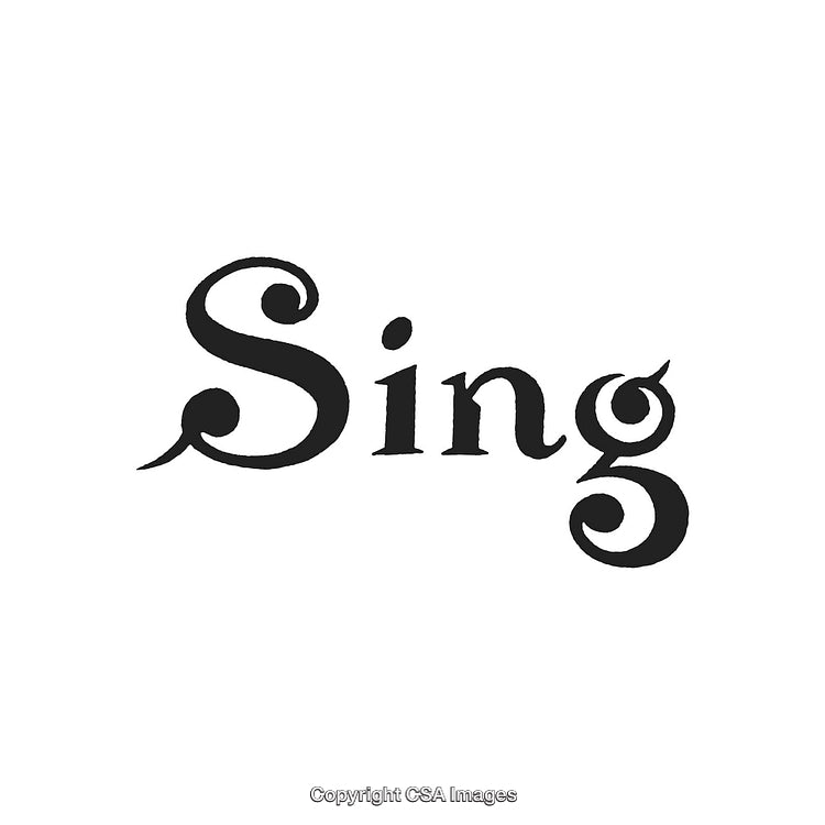 Elegant Typography Design Featuring the Word Sing in Stylish Black Script