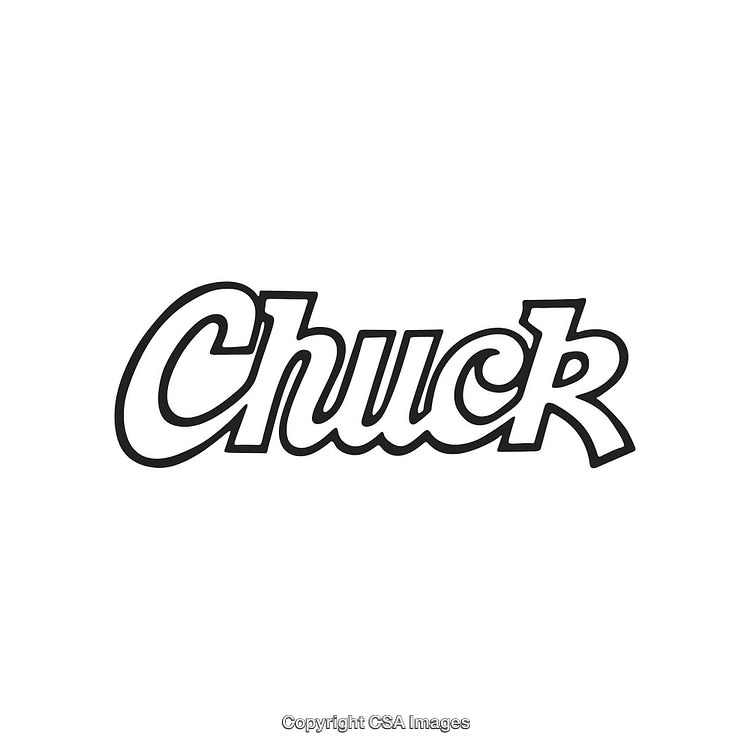 Stylized Boldly Written 'Chuck' Text in a Script Font Style