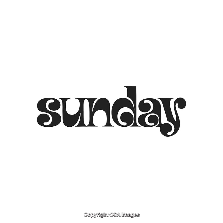 Stylized Sunday Typography Design with Artistic Retro Font Aesthetics