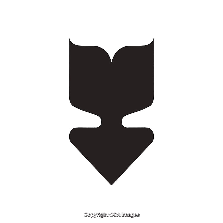 Simple Black and White Abstract Dingbat Shape Illustration