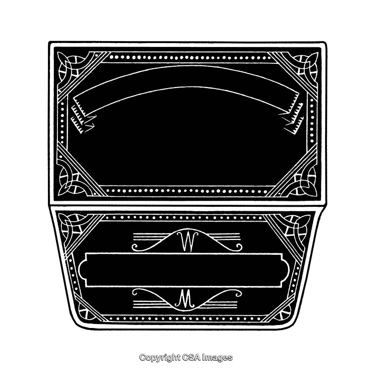 Intricate Black and White Border Illustration with Elegant Geometric Detailing
