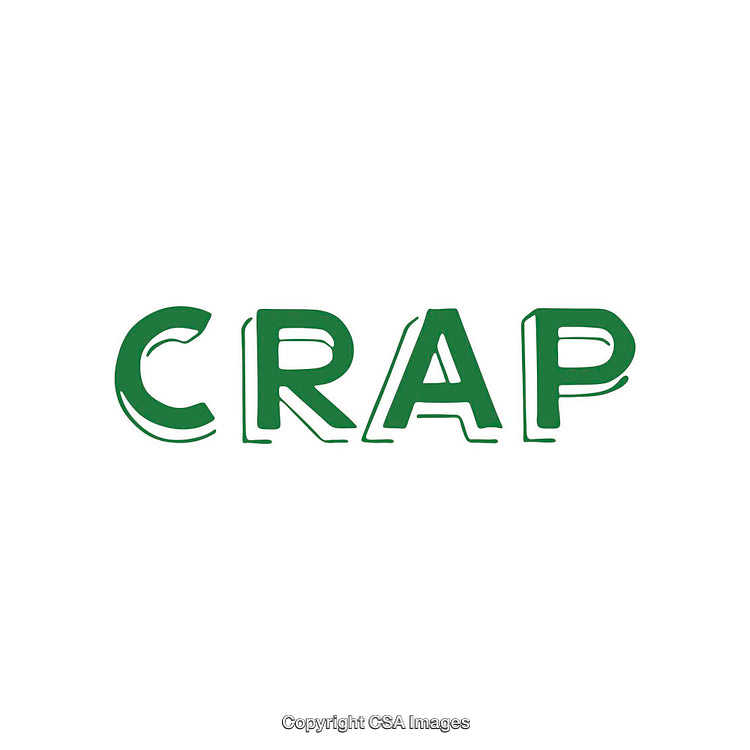 Green Typeface Design Depicting the Word 'Crap' in Bold Letters