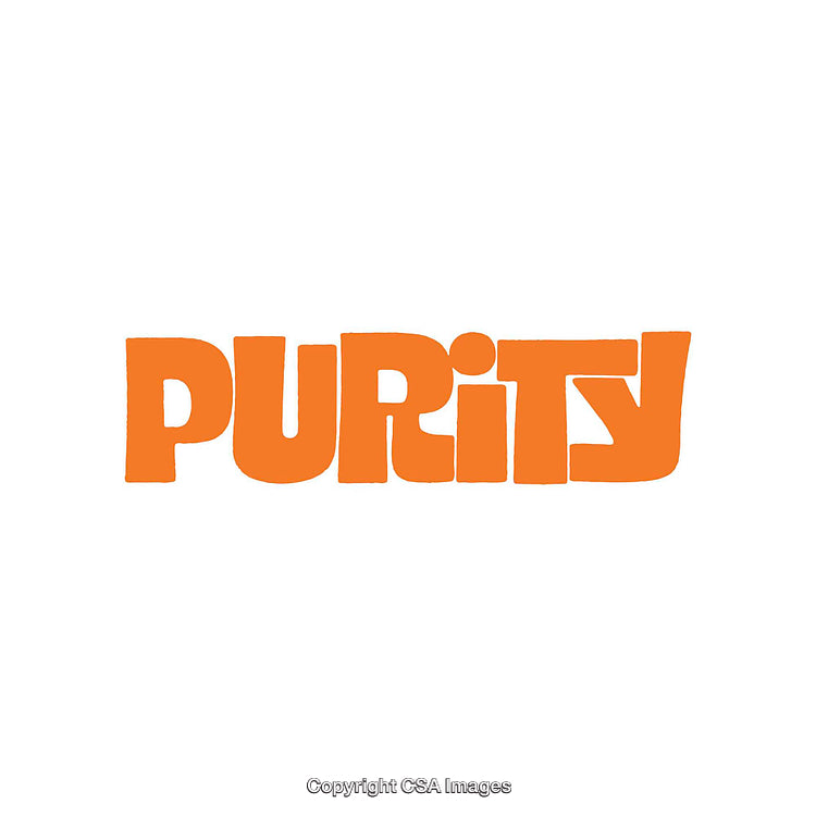 Minimalist Typography Design Featuring the Word Purity in Orange Text