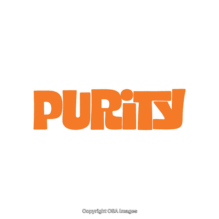 Minimalist Typography Design Featuring the Word Purity in Orange Text