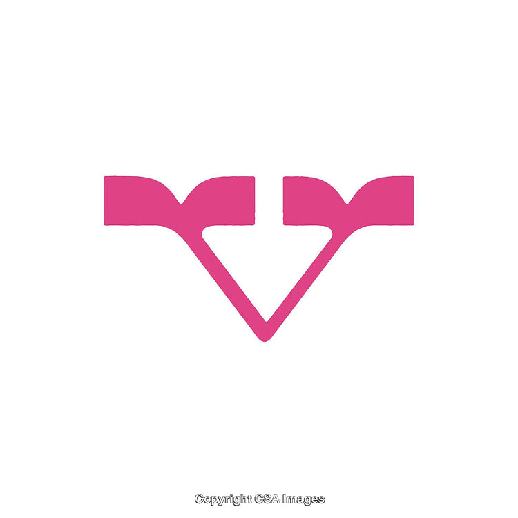 Pink Stylized Letter V Icon on a Clean White Background