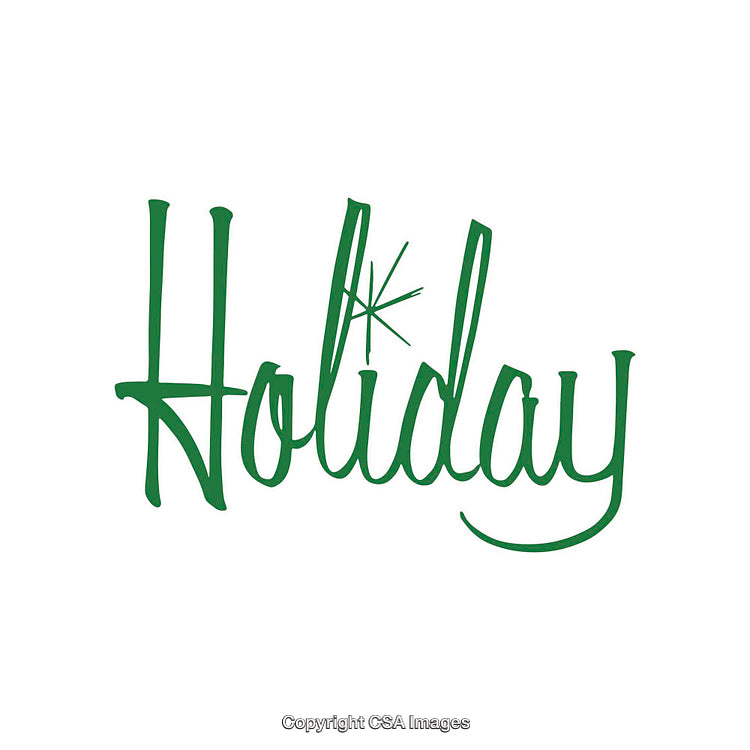 Holiday-Themed Typography Design With Unique Green Lettering Style on White Background