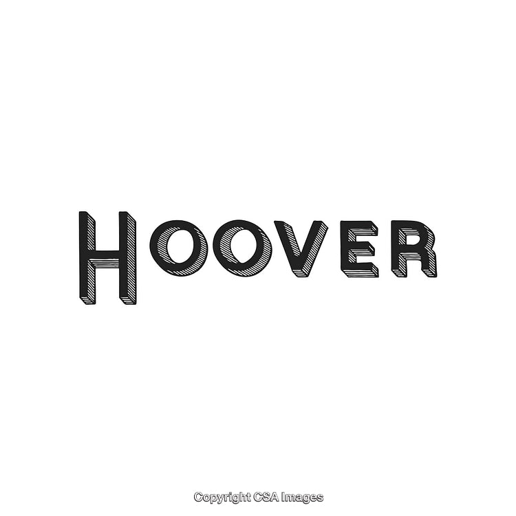 Black Textured Typography Reading 'Hoover' on a Clean White Background