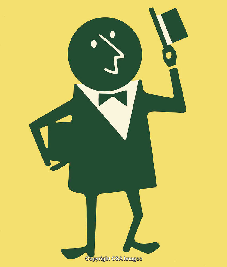 Vintage Illustration of a Cheerful Character Tipping a Hat in Greeting