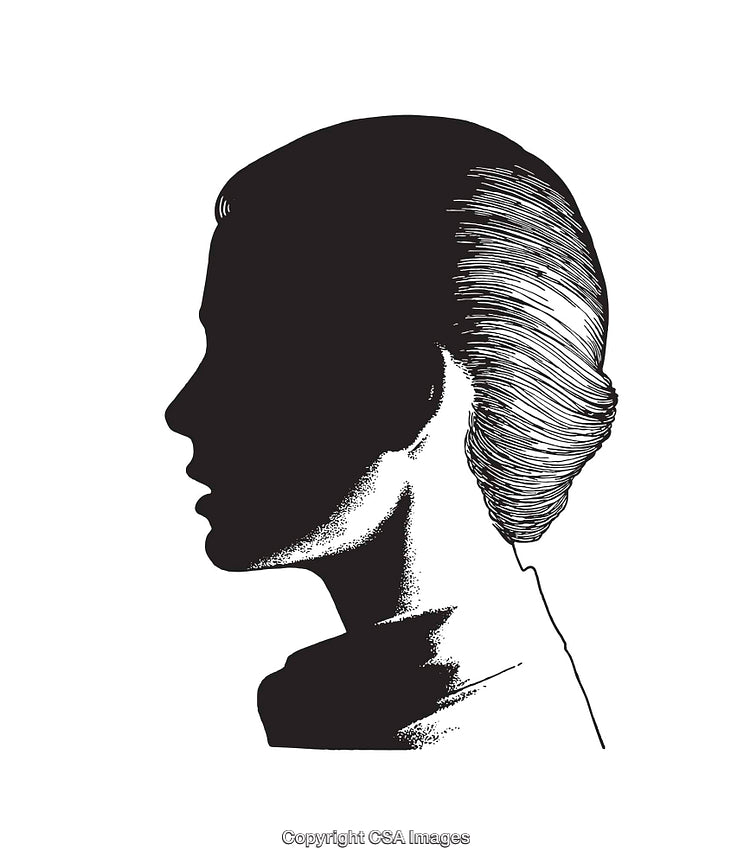 Black And White Silhouette Illustration of a Woman's Profile