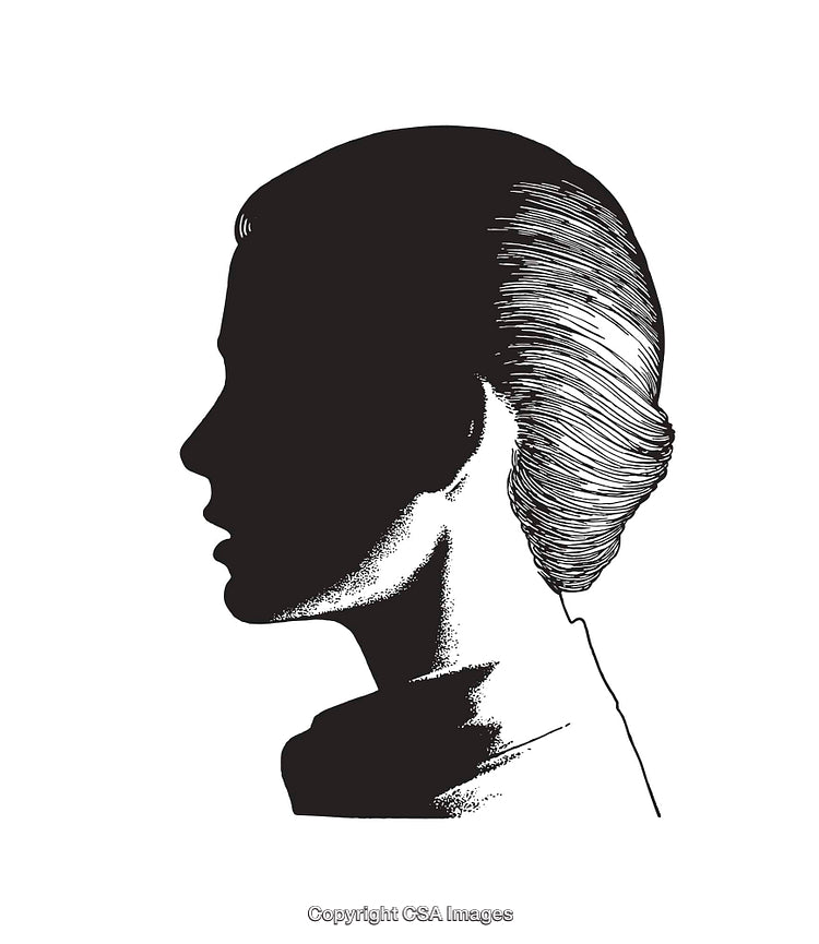 Black And White Silhouette Illustration of a Woman's Profile