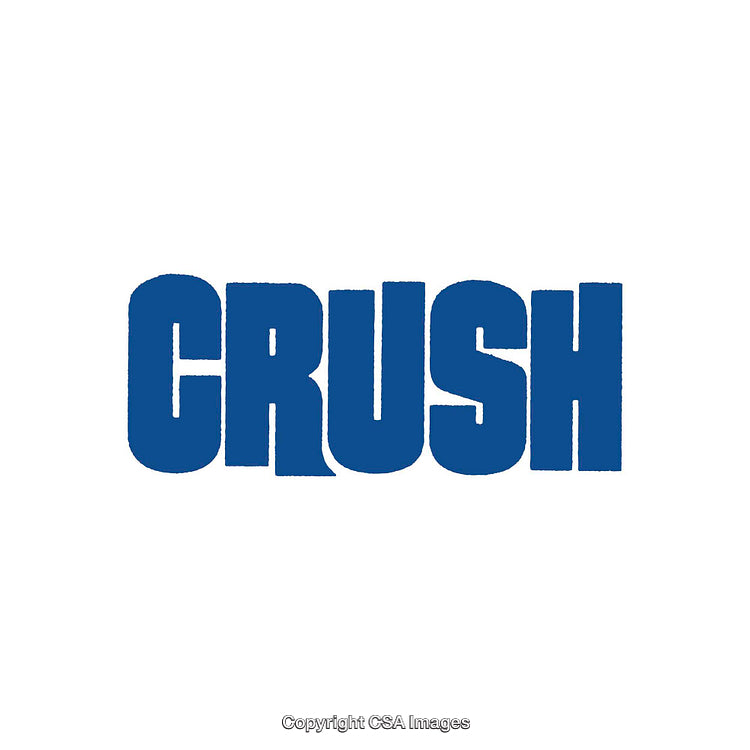 Blue Bold Crush Text Design on White Background