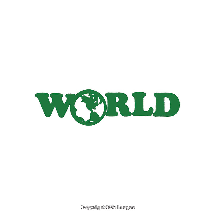 Green World Logo with Earth Illustration Depicting Global Unity and Sustainability