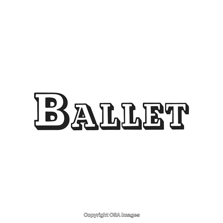 Elegant Ballet Typography in Black and White Vintage Style Design
