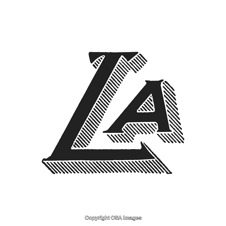 Vintage Style Lettering Featuring LA With Bold and Textured Design