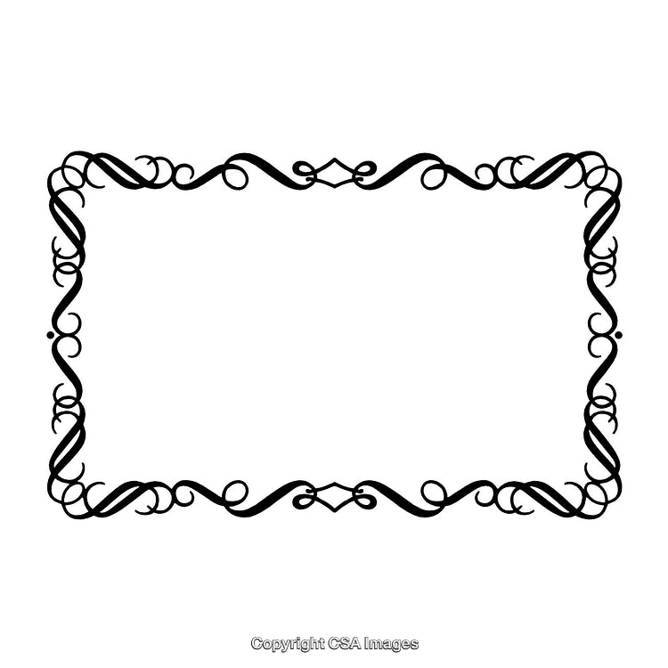 Elegant Ornate Black And White Decorative Border Frame Illustration