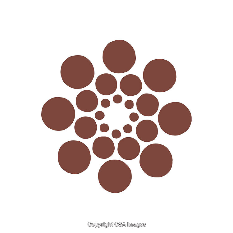 Abstract Geometric Pattern of Brown Dots in a Circular Arrangement