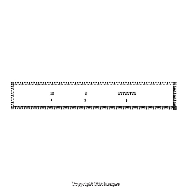 Black and White Decorative Border Design with Three-Dimensional Elements