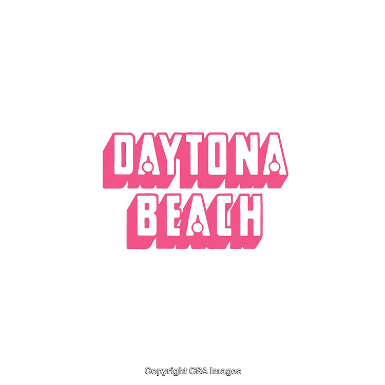Daytona Beach Pink Monochrome Bold Text Graphic Logo Design