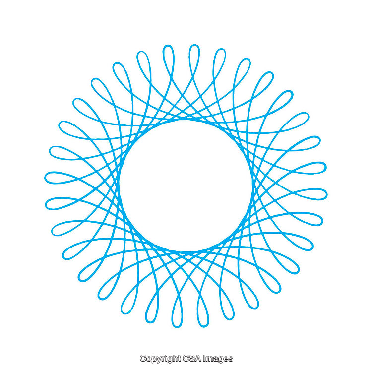 Intricate Blue Geometric Circular Design on a White Background
