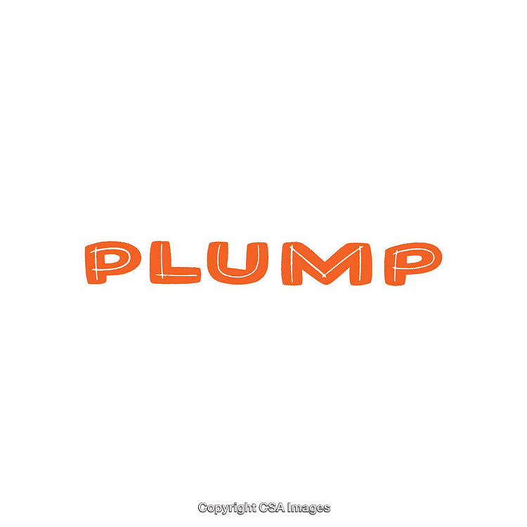 Orange Illustrated Word Plump on Simplistic White Background