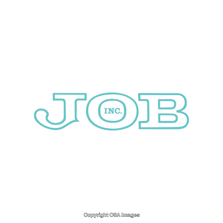 Stylized Typography Logo Design Featuring the Word 'Job Inc.' in Blue