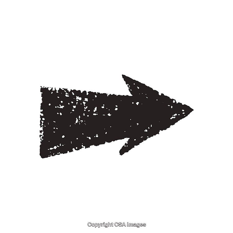 Textured Black Arrow Icon with a Distressed Grunge Style