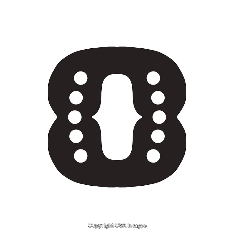 Black Geometric Design with Circular Elements on White Background