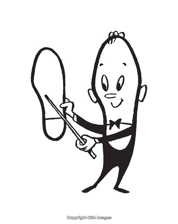Charming Black And White Cartoon Character With Expressive Line Art Design