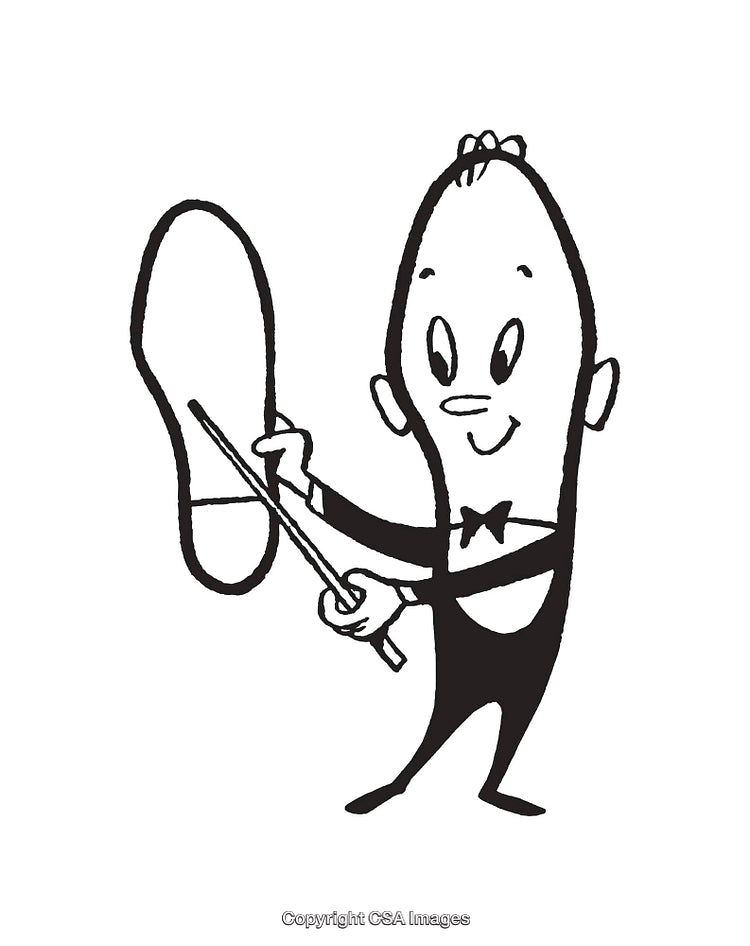 Charming Black And White Cartoon Character With Expressive Line Art Design
