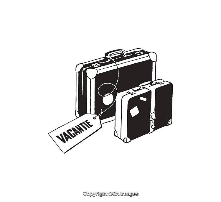Black And White Line Art of Travel Luggage