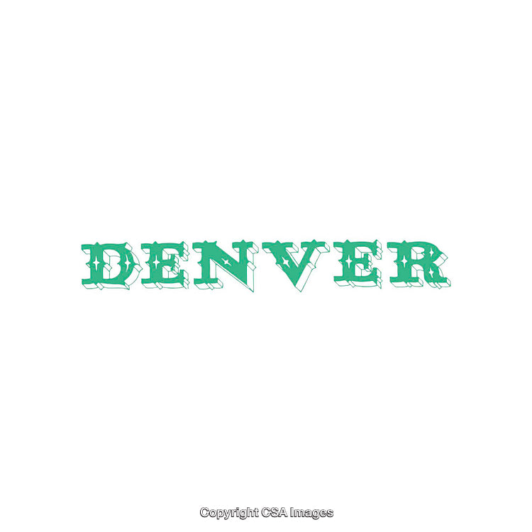 Denver City Name in Green Artistic Decorative Typography
