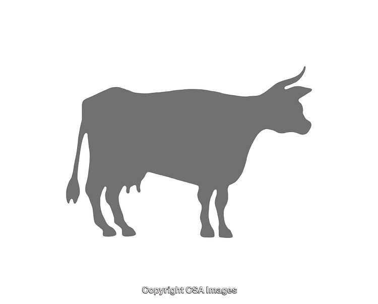 Silhouette Illustration of a Cow Icon in a Minimalist Style