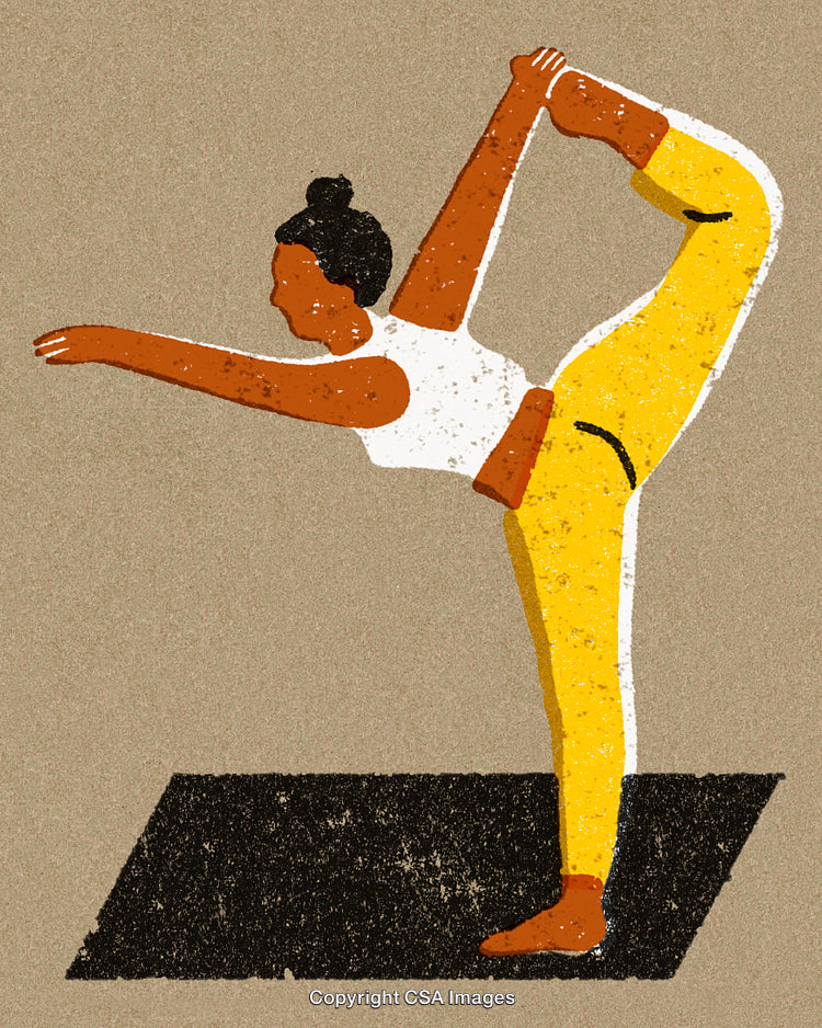 Illustrative Artwork of Woman Practicing Yoga in a Graceful Pose