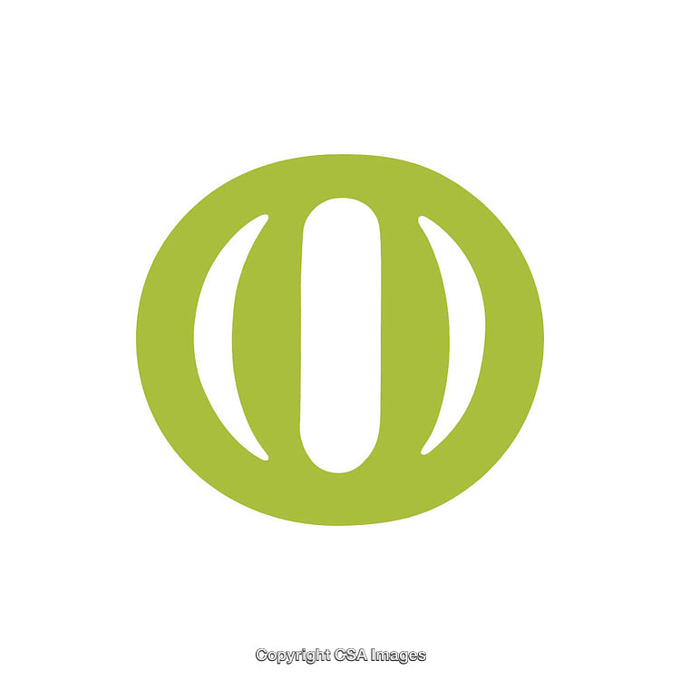 Creative Representation of the Letter O in Green on White
