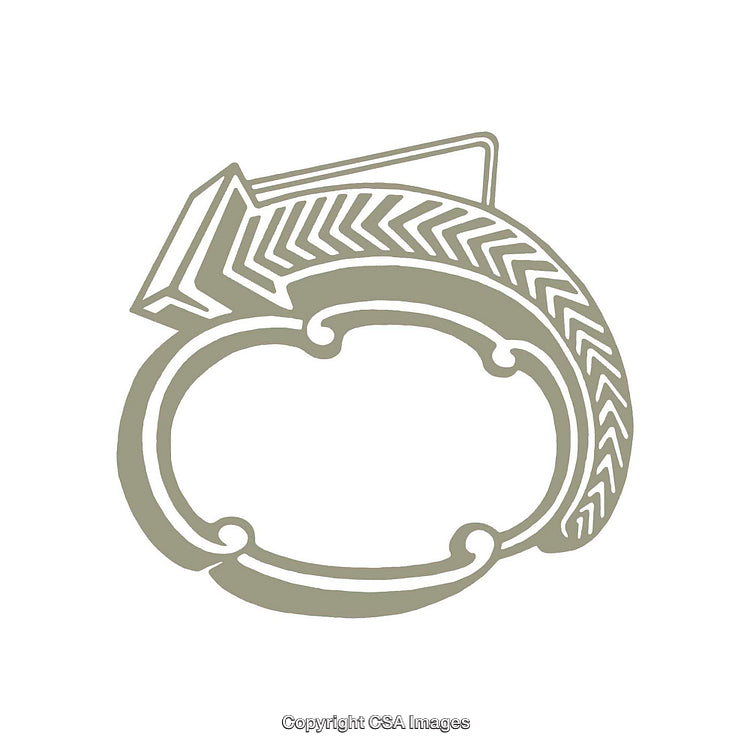 Abstract Arrow With Circular Pattern Decorate White Background