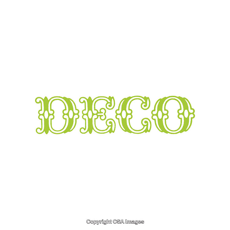 Decorative Green Typography Design with Elegant and Ornamental Styling
