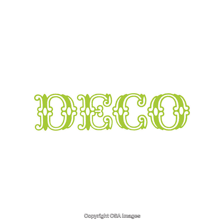 Decorative Green Typography Design with Elegant and Ornamental Styling