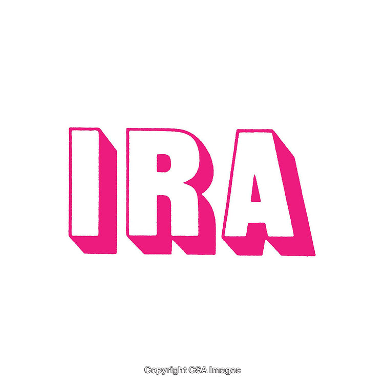 Pink 3D Bold Letters Forming the Word IRA on White Background