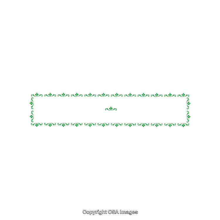 Elegant Green Floral Border Design With Vintage Decoration Elements