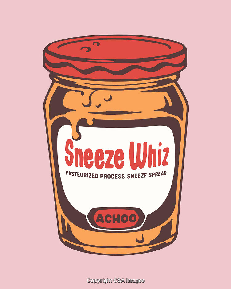 Quirky Jar Illustration with Humorous Text on a Pink Background