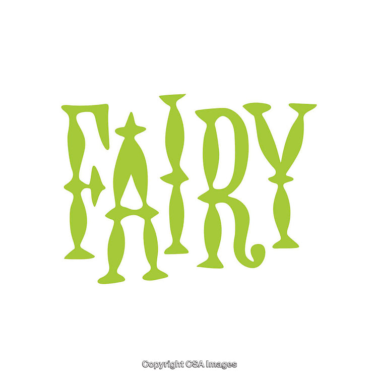 Playful Green Typography Design with Word 'Fairy'