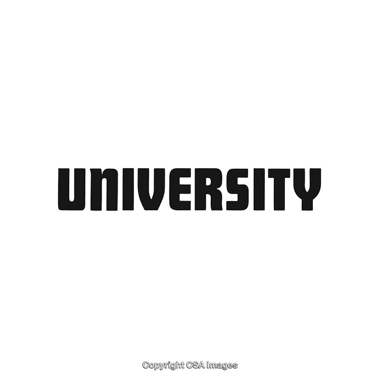 Bold Typography Displaying the Word 'University' in Thick Black Letters