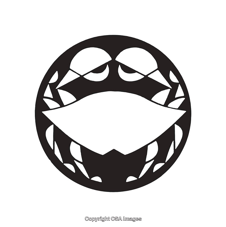 Black and White Circular Line Art Design With Abstract Shapes