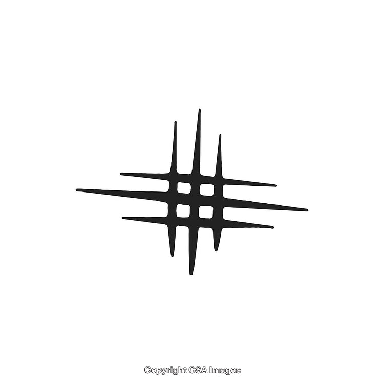 Abstract Black and White Spiky Grid Design Element
