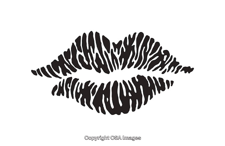 Black and White Zebra Pattern Lip Illustration Design