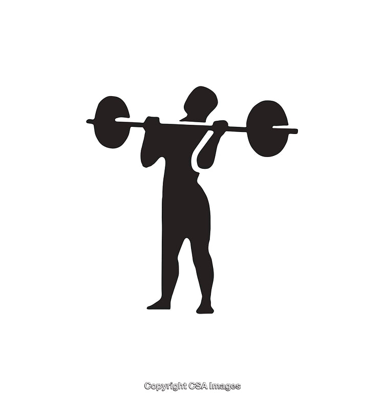 Silhouette of a Person Performing Weightlifting with a Barbell
