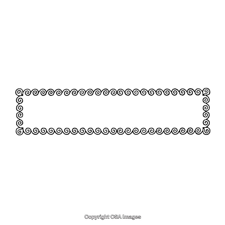 Elegant Rectangular Border With Decorative Swirl Pattern, Black And White Design