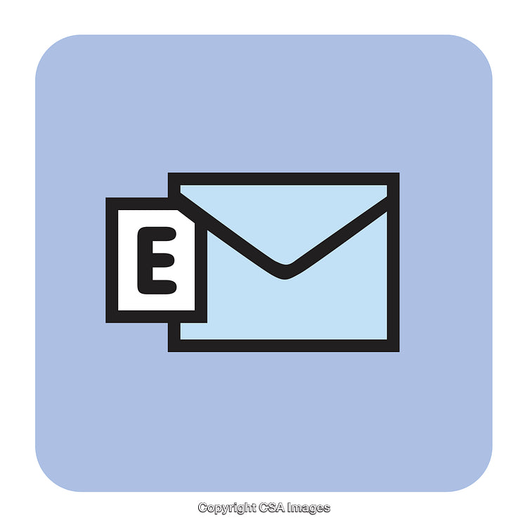 Email Icon Representing Online Communication on a Blue Background
