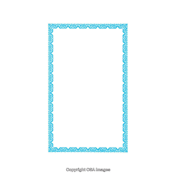 Elegant Blue Decorative Ornate Frame Design with Intricate Details